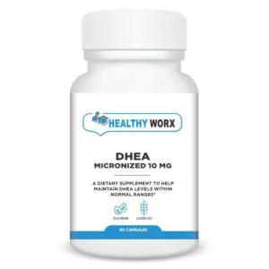 DHEA supplement bottle front view
