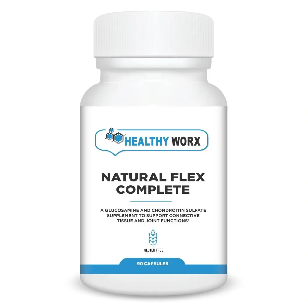 Supplement bottle labeled Natural Flex Complete