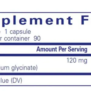 Magnesium glycinate supplement label