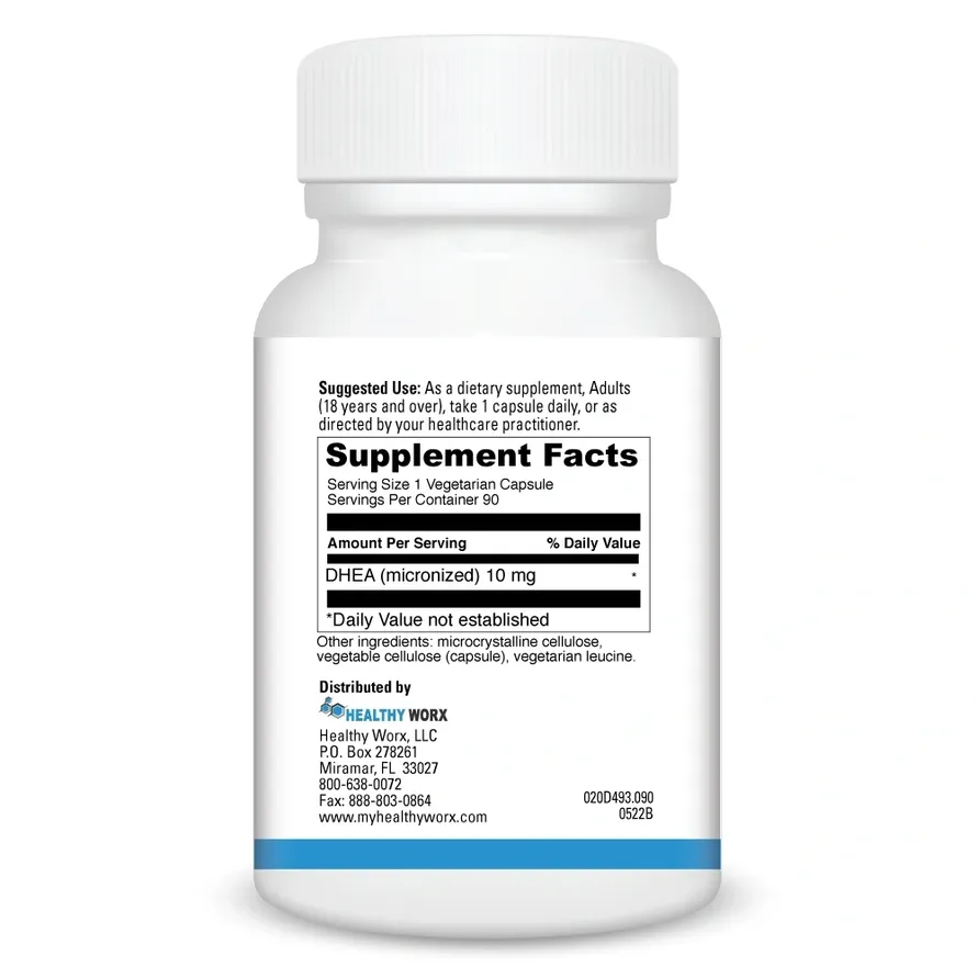 White bottle with supplement facts label.