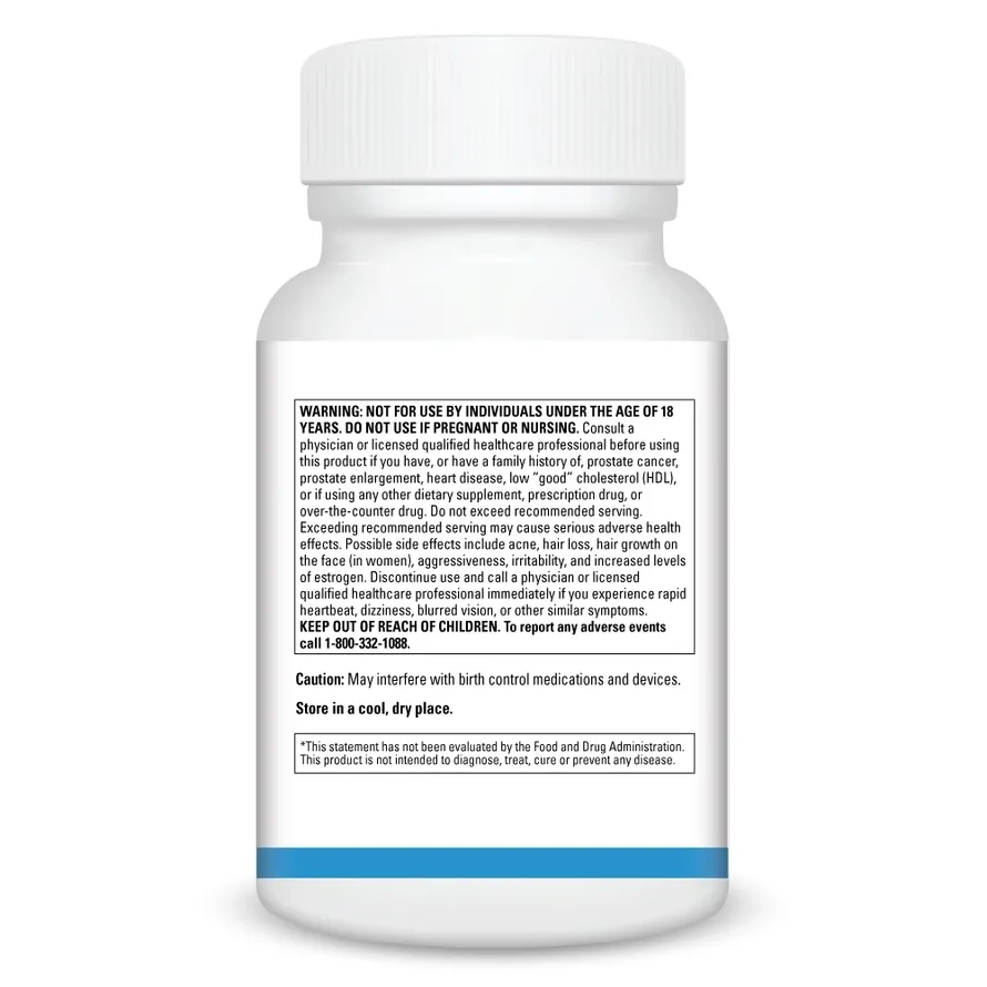 White pill bottle with warning label text.
