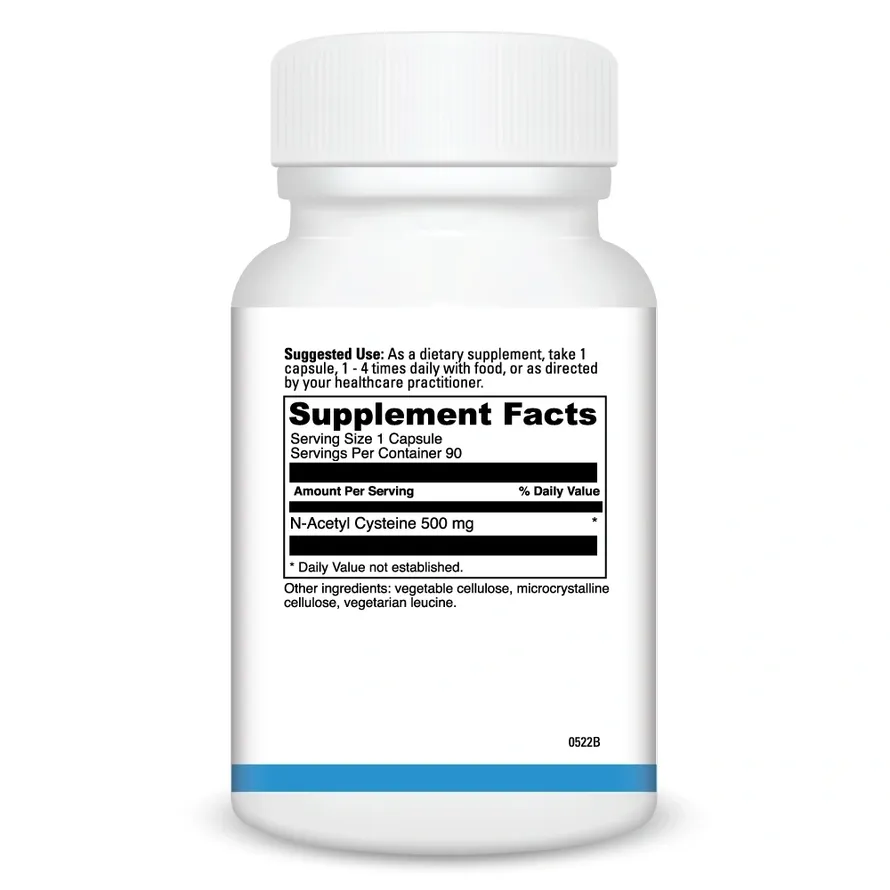 White bottle with supplement facts label.