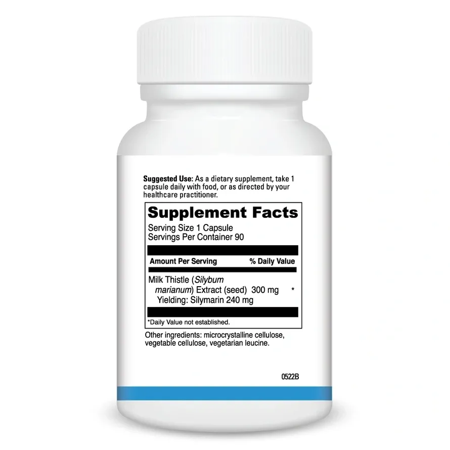 Supplement bottle with nutrition label displayed.