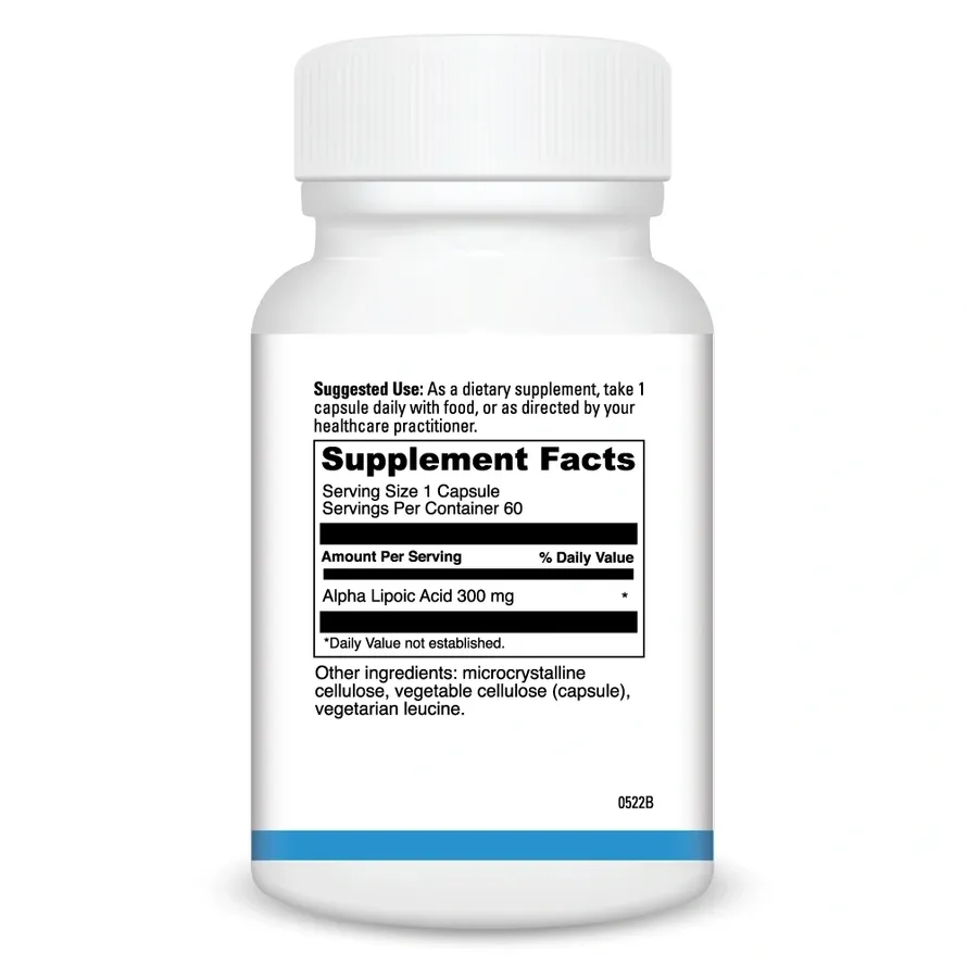 White supplement bottle with label details.