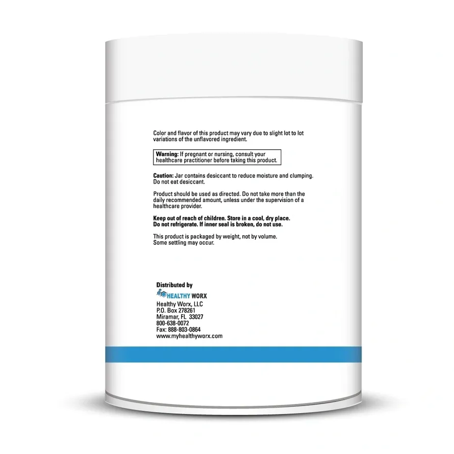 Back label of a supplement container.