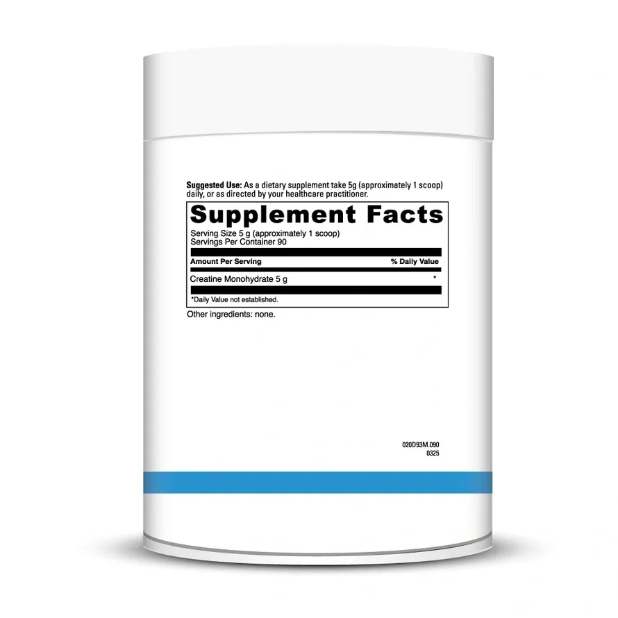White container with supplement facts label.
